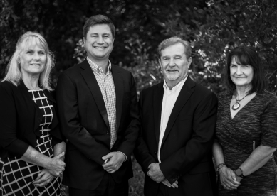 Image of the Carter Wealth Advisory Group; From left to right; Kathleen Owens, Ryan Carter, James Carter, Laurie Ennis